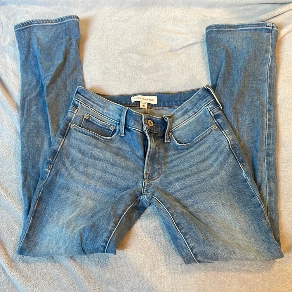 Lucky Brand Blue Skinny Jeans with Vintage Distressing